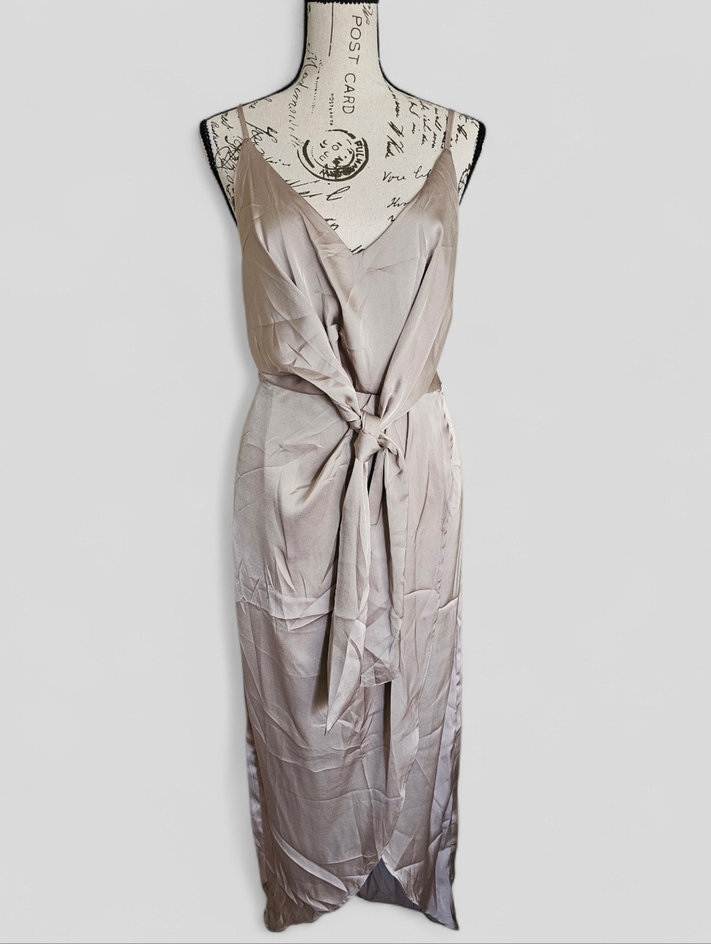 SHEIN Taupe V-Neck Dress